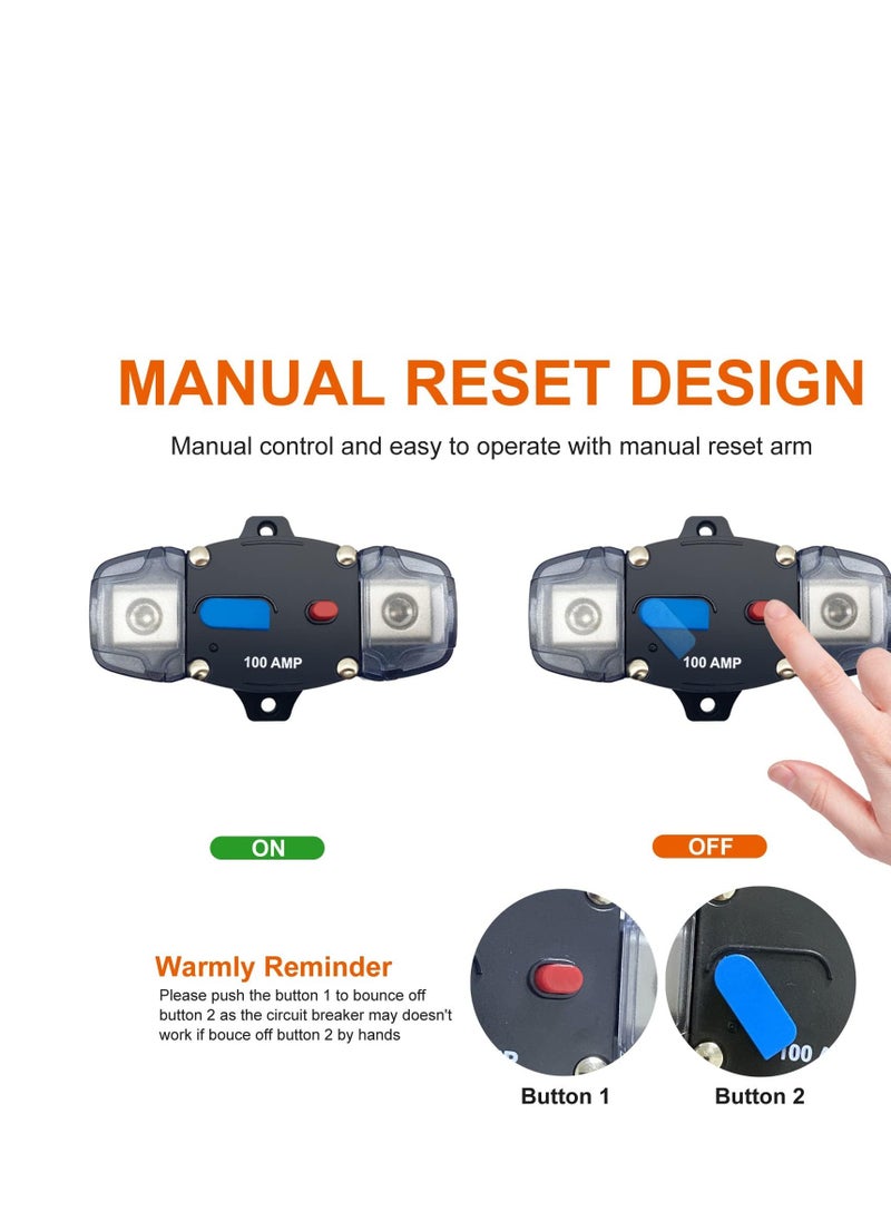 Generic - 300A Circuit Breaker with Manual Reset Button, 12-48 Volt DC Self Recovery Inline Fuse Inverter for Automotive, RV, Marine, Boat - Image 1