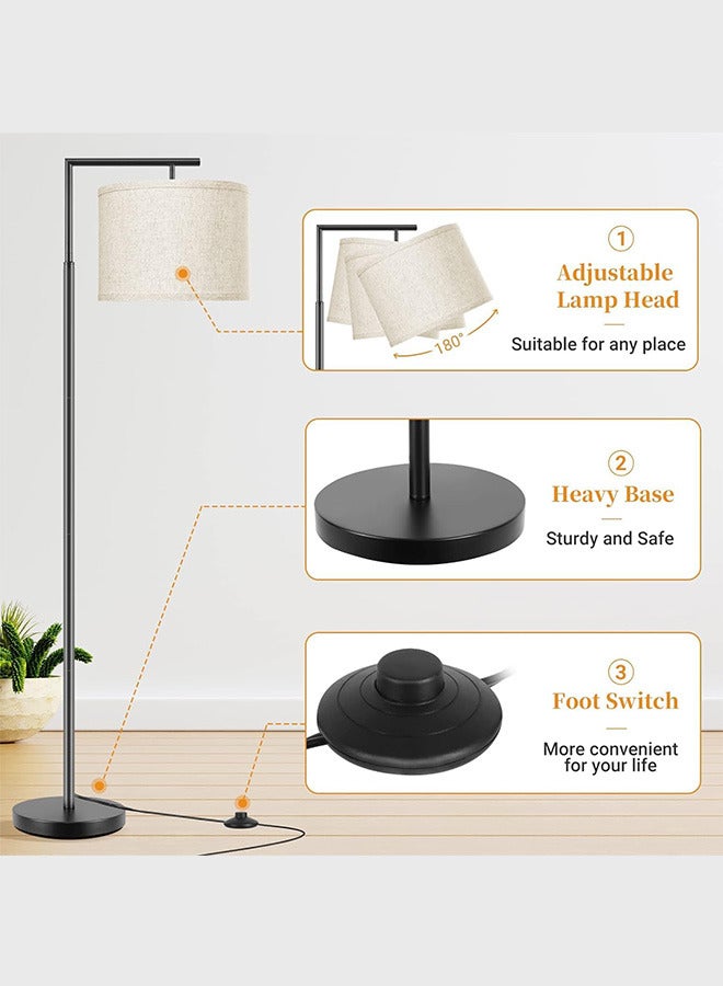 WEMART Dimmable Floor Lamp With 3 Color Temperatures, Standing lamp with Foot Switch, Floor Lamps For Living Room,Gray Linen Lamp Shade for Living Room, Bedroom, Kids Room, Office 72x11x11 cm - Image 4