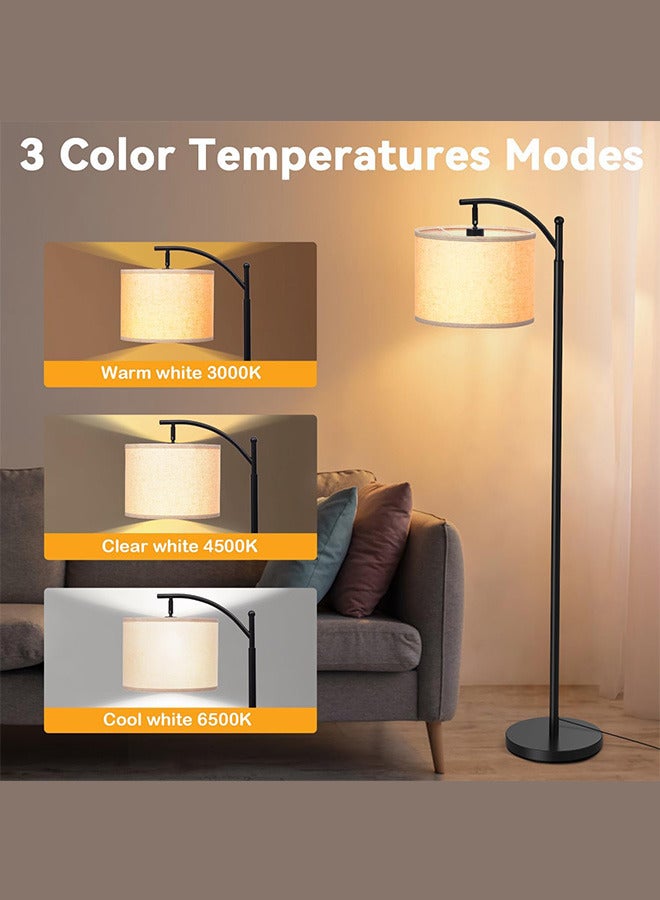 WEMART Dimmable Floor Lamp With 3 Color Temperatures, Standing lamp with Foot Switch, Floor Lamps For Living Room,Gray Linen Lamp Shade for Living Room, Bedroom, Kids Room, Office 72x11x11 cm - Image 2