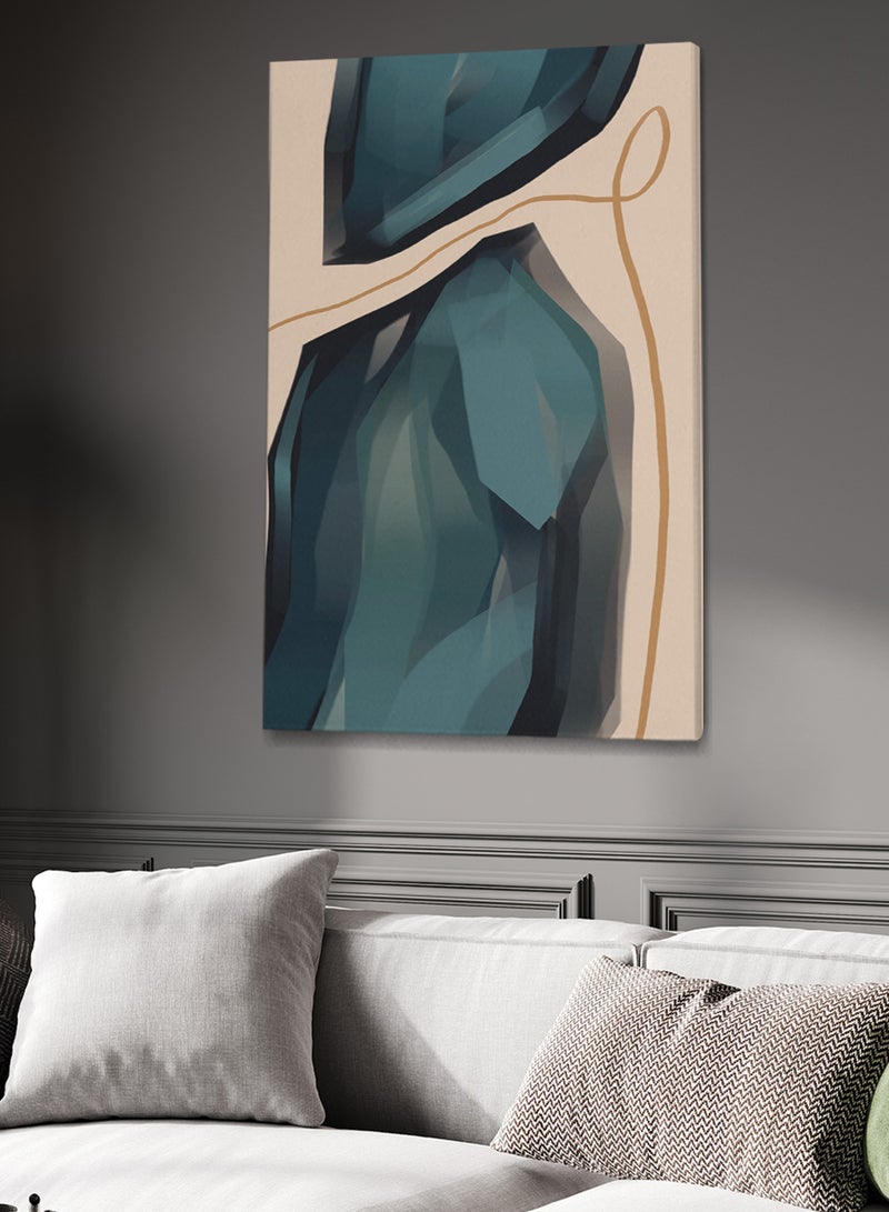 LOWHA Framed Canvas Wall Art Stretched Over Wooden Frame with Abstract Painting - Image 2