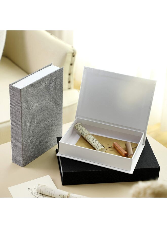 صندوق كتب من الكتان المحايد مكون من 3 قطع - Image 3