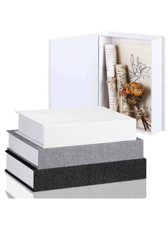 صندوق كتب من الكتان المحايد مكون من 3 قطع - Image 1