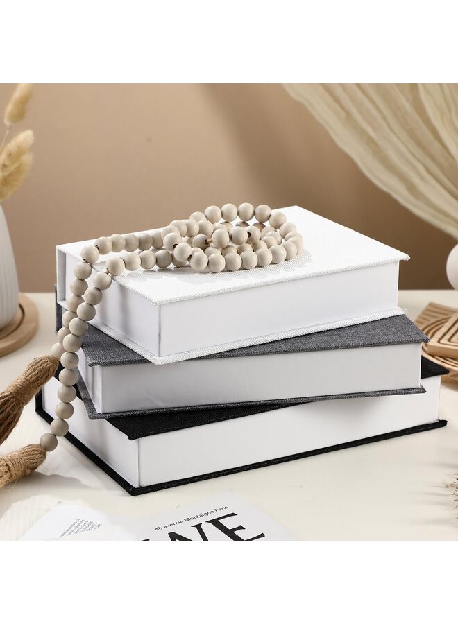 صندوق كتب من الكتان المحايد مكون من 3 قطع - Image 5