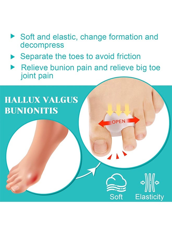 8PCS Toe Spacer,Gel Applicator,Correction of Crooked Toes,Bunion Braces Bunion Relief Pads for Overlaps Hallux Valgus,Yog - Image 4