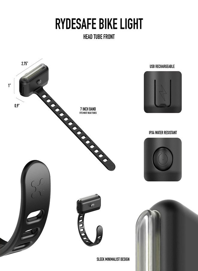 RydeSafe Bike Light - Head Tube Front - Black - Image 3