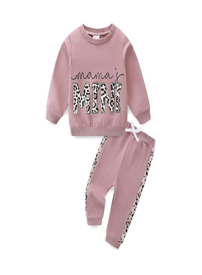 CIZENOFURS Baby Girl Clothes Set with Long Sleeve Shirt and Elastic Pants Toddler Girls Letter Print Fall Winter Outfits 3T 4T - Image 1