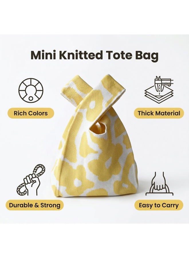QSYW Knot Bag, Mini Knit Tote Bag, Extra Thickened Japanese Knot Bag, Wristlet Handbag, Aesthetic Crochet- 1/2/6 Pack, Mix2, Medium - Image 4