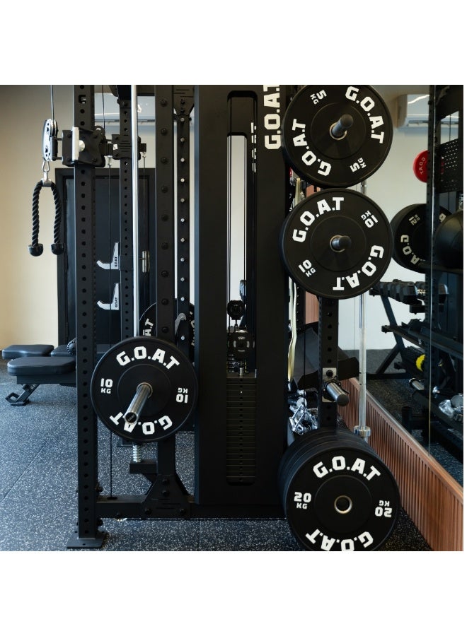 G.O.A.T Black Rubber Weight Plate (15kg) – Olympic Bumper Plate for Strength Training – Durable, Low Noise, Floor Protection - Image 4