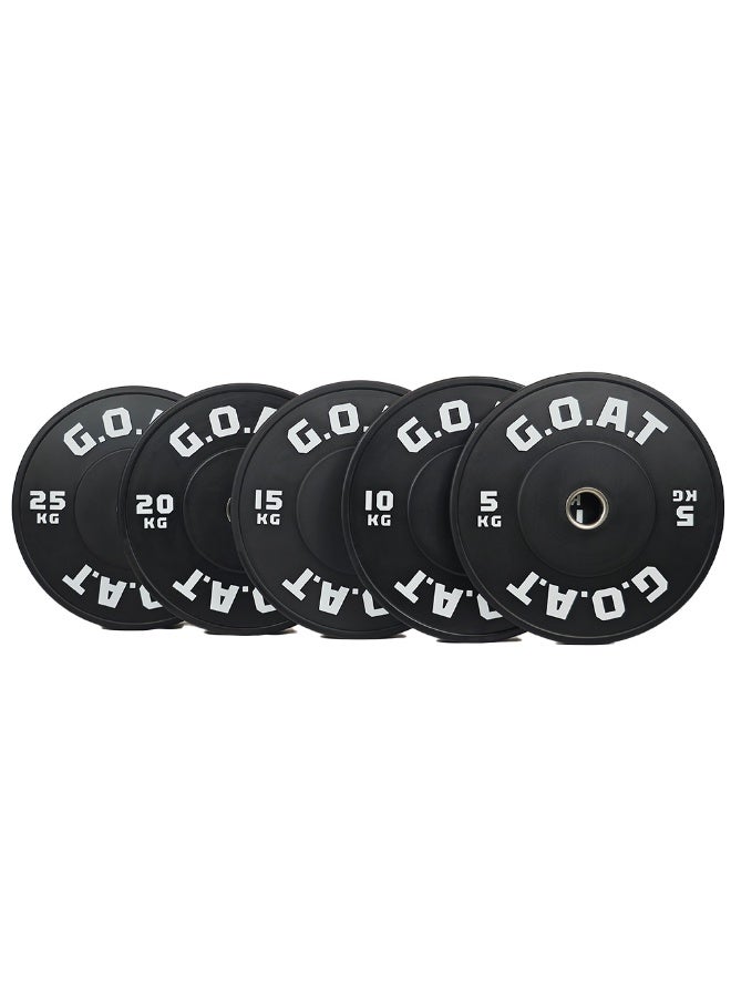 G.O.A.T Black Rubber Weight Plate (15kg) – Olympic Bumper Plate for Strength Training – Durable, Low Noise, Floor Protection - Image 5