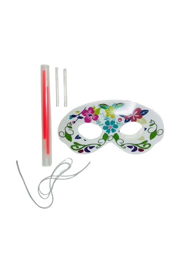 Toyland Glow Sugar Skull Eye Mask for Halloween & Costume Parties - Image 1