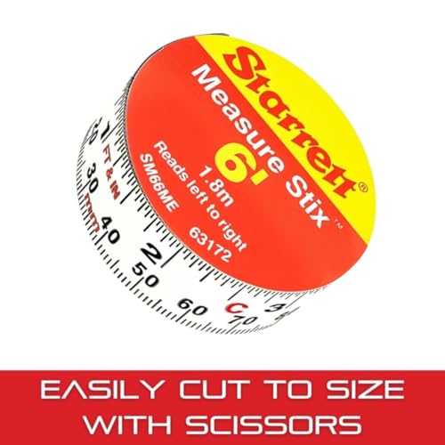 Starrett Tape Measure Stix with Adhesive Backing - Mount to Work Bench, Saw Table, Drafting Table - 3/4" x 2m/6', English Metric, Left-Right Reading - SM66ME - Image 5