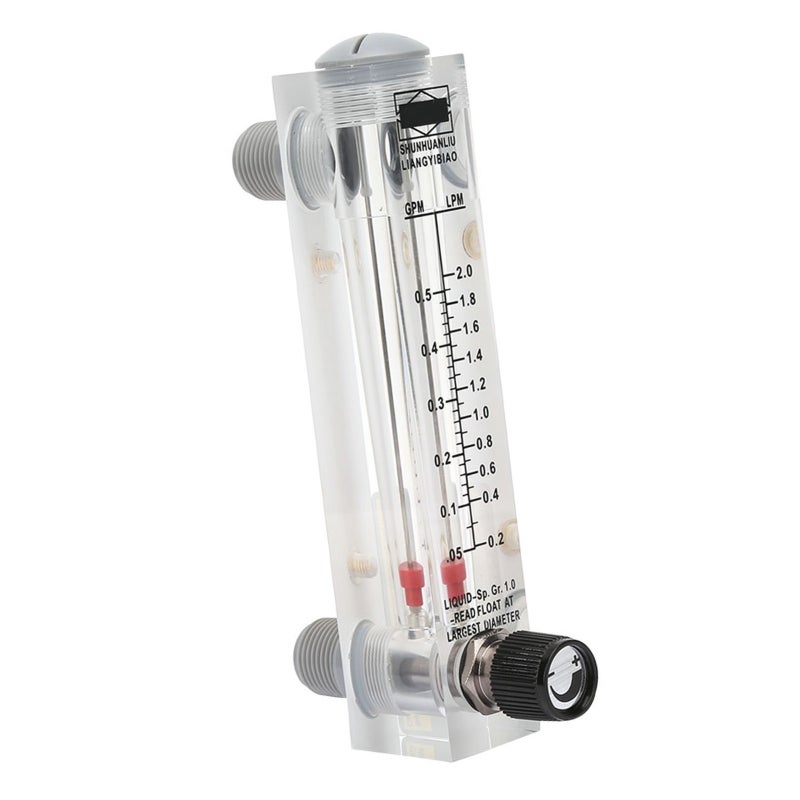 LZM-15T 0.1-0.5GPM Knob Panel Type Liquid Flowmeter Flow Meter Measurement ZG1/4" - Image 1