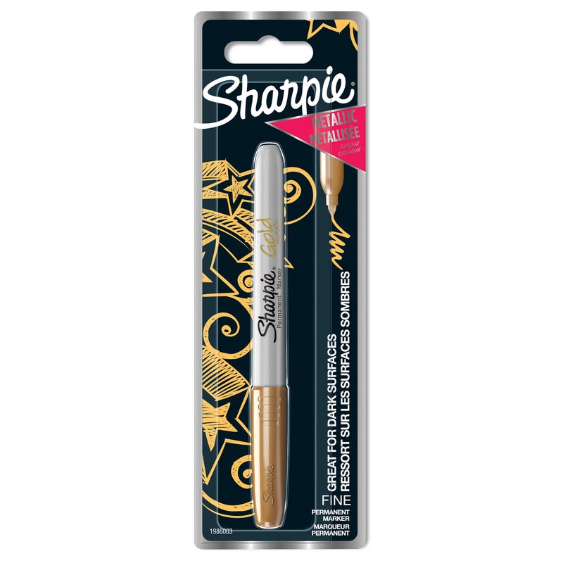 Sharpie Metallic Permanent Markers Fine Point for Bold Details Gold 1 Marker Pen - Image 2