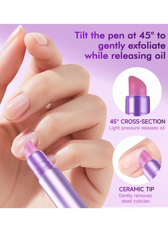 4-in-1 Cuticle Oil Pen With Ceramic Tip Cuticle Pusher Nail Treatment Pen For Dry Damaged Nails Hangnails - Image 5
