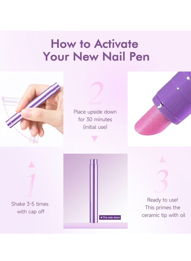 4-in-1 Cuticle Oil Pen With Ceramic Tip Cuticle Pusher Nail Treatment Pen For Dry Damaged Nails Hangnails - Image 3