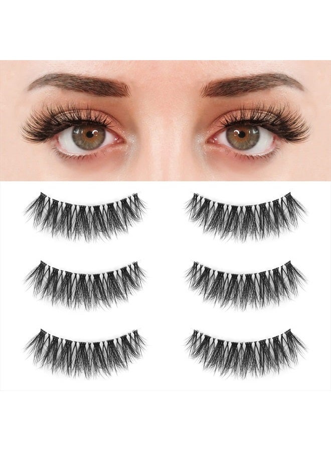 BEPHOLAN Lashes Natural Look False Eyelashes - Bepholan Fake Eyelashes 3D Super Fluffy False Lashes Clear Band Wispy Lashes 3-Pack Faux Mink Lashes,XMZ24-3 - Image 1