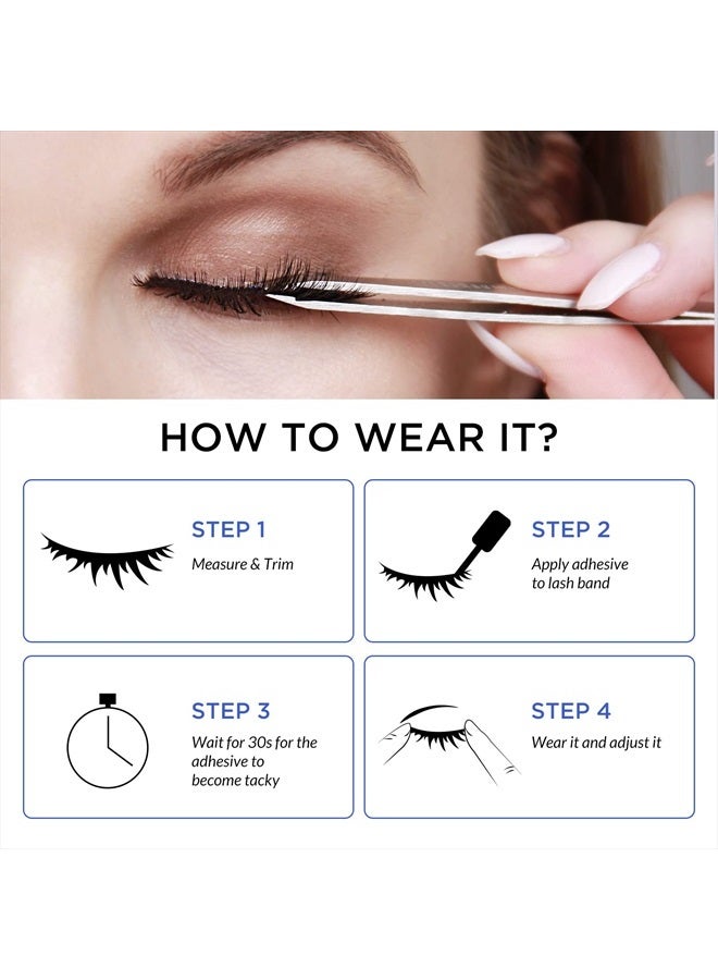 BEPHOLAN Lashes Natural Look False Eyelashes - Bepholan Fake Eyelashes 3D Super Fluffy False Lashes Clear Band Wispy Lashes 3-Pack Faux Mink Lashes,XMZ24-3 - Image 5