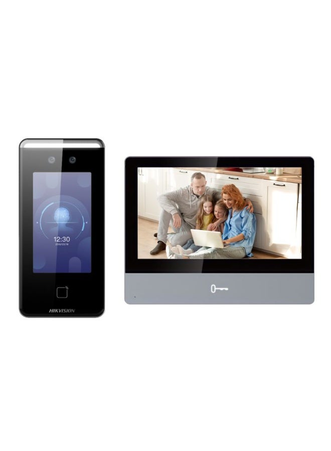 هيك فيجن POE Face Access Terminal With Face, 4.3" LCD Touch screenFinger & Card Access With Wi-Fi, Supports ISAPI, ISUP5.0, Max.1500 Faces Capacity, IP65, Black | DS-K1T342MFWX-E1 - Image 1