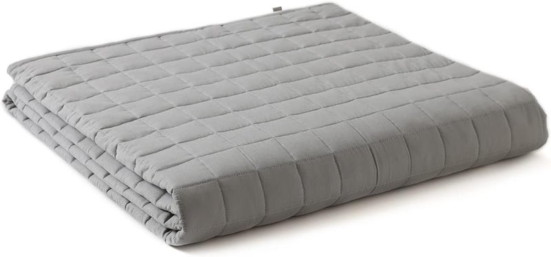 YnM YnM 15lbs Weighted Blanket for Adults Cotton Heavy Bed Throw Blanket with Cooling Glass Beads for All Season Use Ideal for One Person of 140lbs 60x80 Inches Queen Bed Light Grey  - Image 1