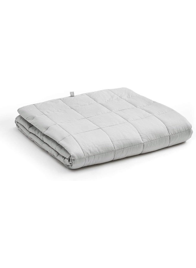 YnM YnM 15lbs Weighted Blanket for Adults Cotton Heavy Bed Throw Blanket with Cooling Glass Beads for All Season Use Ideal for One Person of 140lbs 60x80 Inches Queen Bed Light Grey  - Image 3