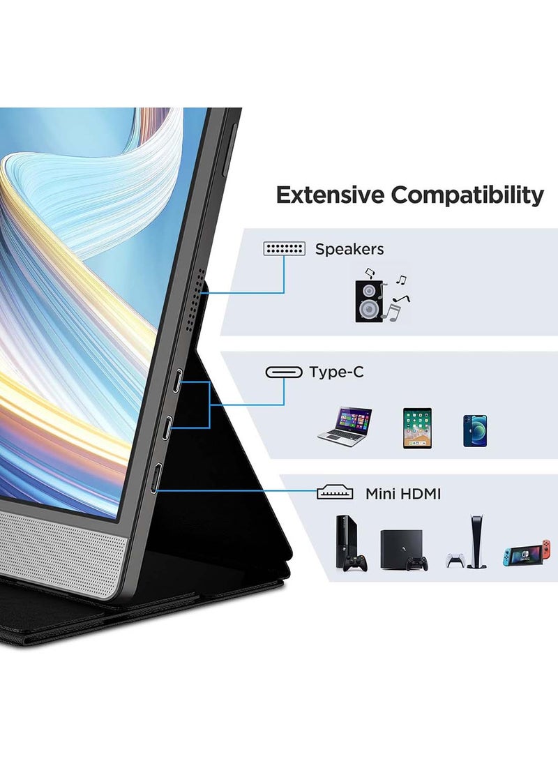 KOORUI Portable Monitor - 15.6 Inch 1080P FHD Portable Laptop Monitor IPS Second Screen USB-C HDMI Travel Monitor w/Protective Cover & Dual Speakers, External Monitor for PC Phone Xbox PS4/5 Switch - Image 3