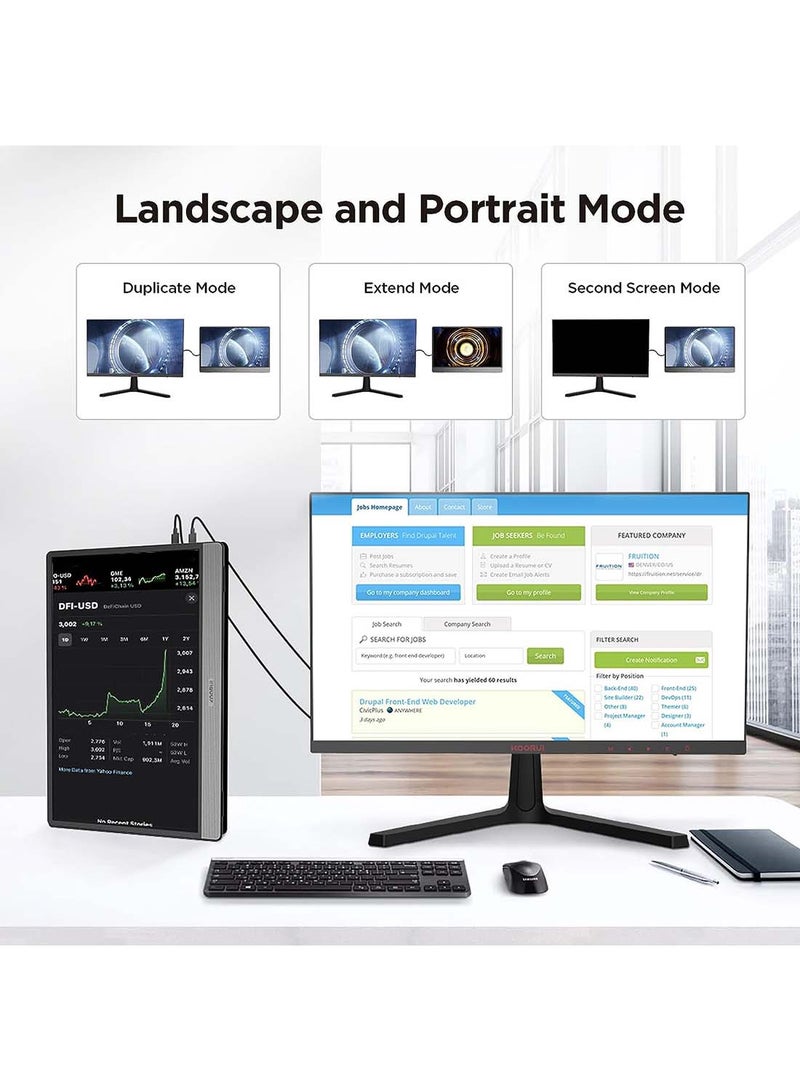 KOORUI Portable Monitor - 15.6 Inch 1080P FHD Portable Laptop Monitor IPS Second Screen USB-C HDMI Travel Monitor w/Protective Cover & Dual Speakers, External Monitor for PC Phone Xbox PS4/5 Switch - Image 5