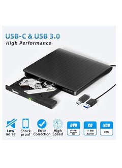 Generic External DVD Drive USB 3.0 Type C Portable CD+/-RW DVD Player Burner Rewriter ROM Compatible with Laptop Desktop PC Windows MacBook Linux Mac OS  - Image 2