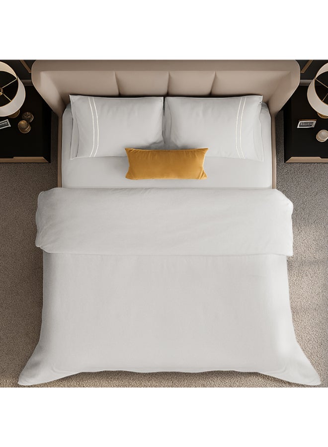 MULBERRY LIVING غطاء لحاف قطن % مقاس كينج أبيض - Image 4