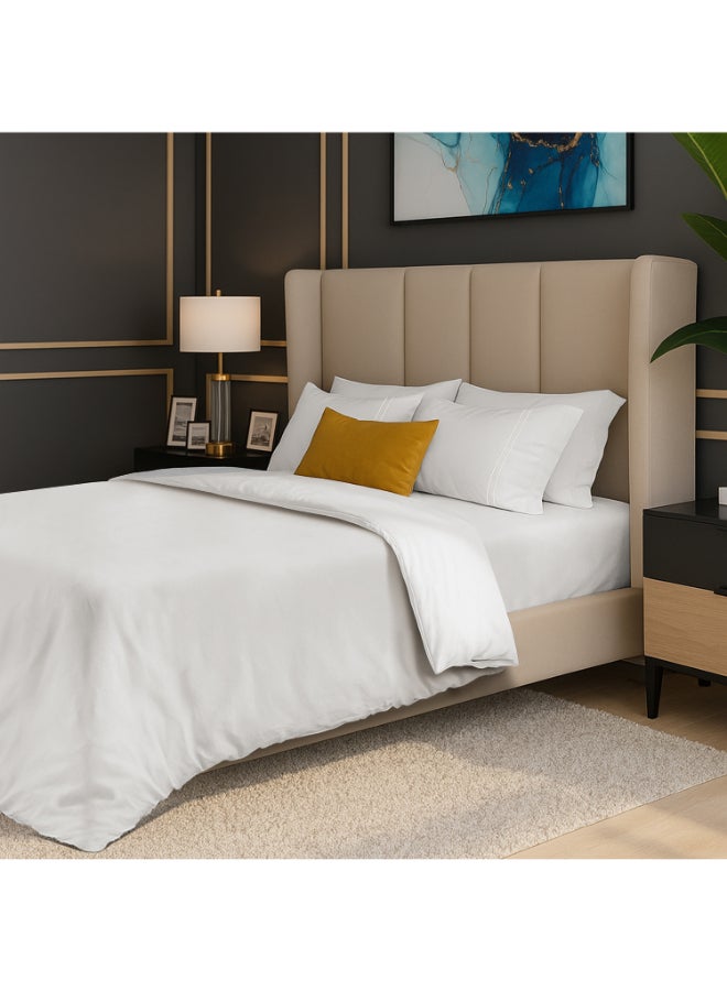 MULBERRY LIVING غطاء لحاف قطن % مقاس كينج أبيض - Image 5