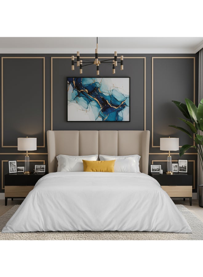 MULBERRY LIVING غطاء لحاف قطن % مقاس كينج أبيض - Image 1