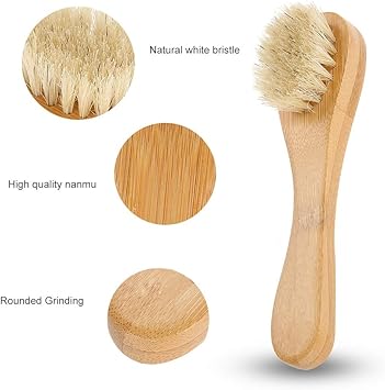Salmue Wooden Handle Facial Brush Gentle Peeling for Sensitive Skin Exfoliation and Cleansing - Image 5
