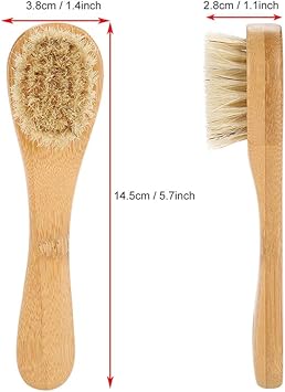 Salmue Wooden Handle Facial Brush Gentle Peeling for Sensitive Skin Exfoliation and Cleansing - Image 4