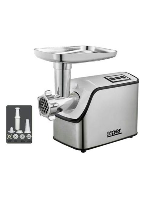 Xper Meat Grinder 1610 Watt Steel + Attachments, XPMG-1610S