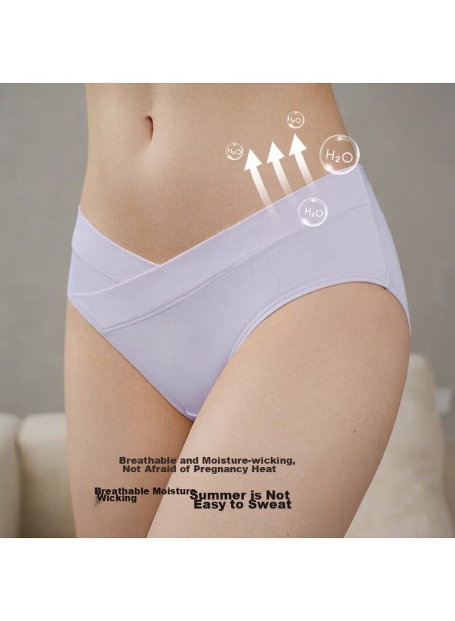 Emxee Maternity Underwear For Women, Antibacterial, Low-rise, Belly Support, For Early, Mid, And Late Pregnancy, Postpartum, Seamless Cotton Panties, 4-pack Set, Xxl - Image 2