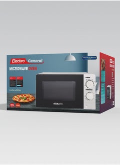 Electro General POWERFUL 20 Liter Microwave Oven,1100W, 6 Microwave Power Levels And Timer function,Defrost function, Turntable Glass Tray, Cooking Done Indicator 20 L 1100 W UVN-M20W White  - Image 5