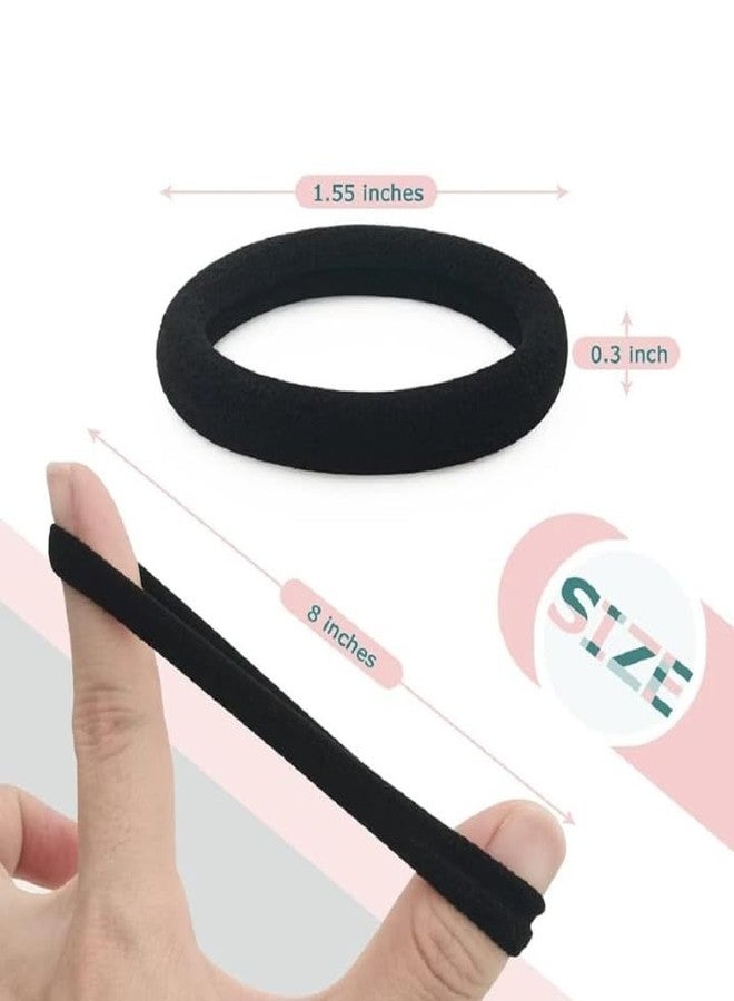 Rock World Black Ponytail Holder Elastic Hair Ties Long Lasting Rubber,Scrunchie Bands, Buns Accessory for Women, Girls Best Nylon Rubber bands (Pack of 30 Pieces)(Black) - Image 2