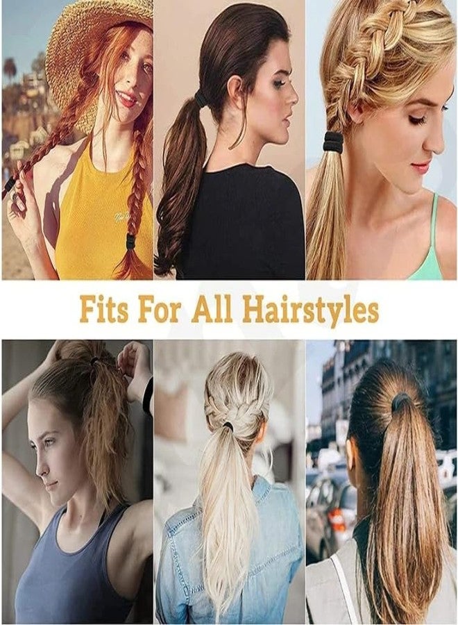 Rock World Black Ponytail Holder Elastic Hair Ties Long Lasting Rubber,Scrunchie Bands, Buns Accessory for Women, Girls Best Nylon Rubber bands (Pack of 30 Pieces)(Black) - Image 4