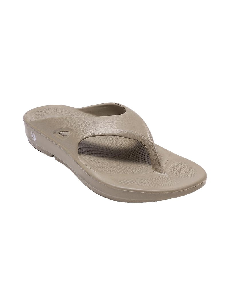 NEOZ Extra Soft Men's Slippers with Cushion FootBed for Adult | Comfortable & Light Weight | Stylish & Anti-Skid | Waterproof & Regular Flip Flops for Gents/Boys, M-CLASSIC-KHAKHI_9 - Image 1