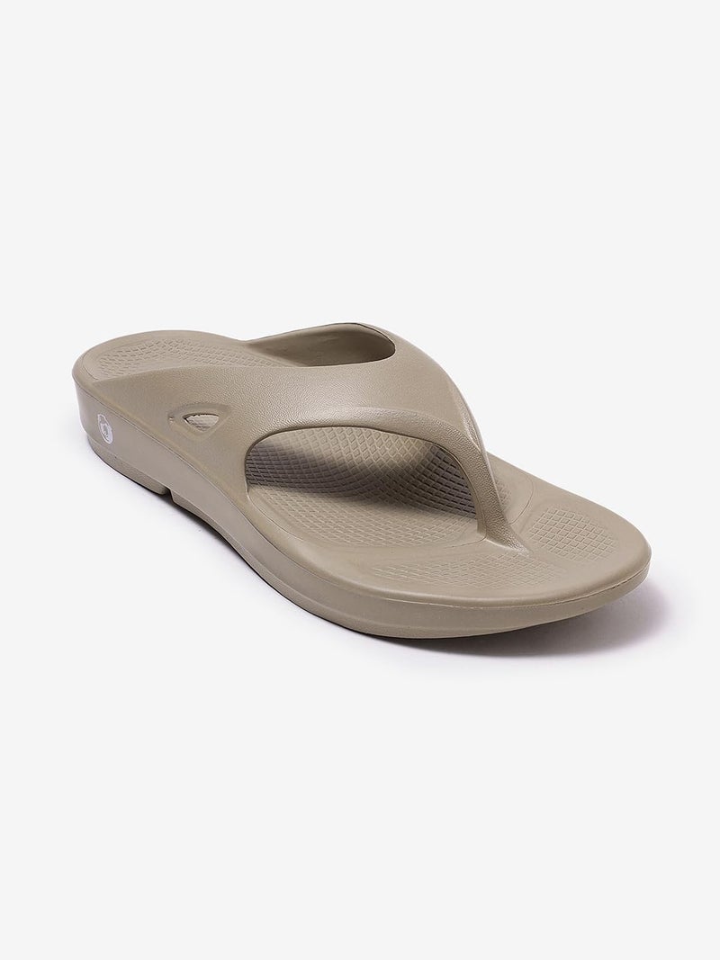 NEOZ Extra Soft Men's Slippers with Cushion FootBed for Adult | Comfortable & Light Weight | Stylish & Anti-Skid | Waterproof & Regular Flip Flops for Gents/Boys, M-CLASSIC-KHAKHI_9 - Image 3