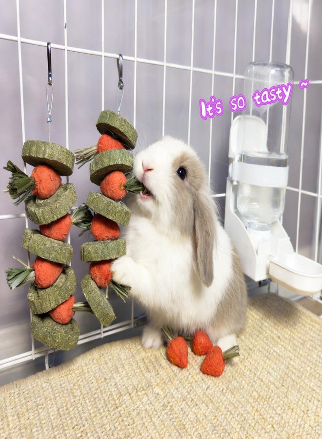 Hamiledyi Bunny Chew Toys Guinea Pig Chew Toys for Teeth Grinding Rabbit Treats Natural Timothy Grass Cake Strawberries for Guinea Pigs Chinchillas Bunny Hamster (2 Pcs) - Image 4