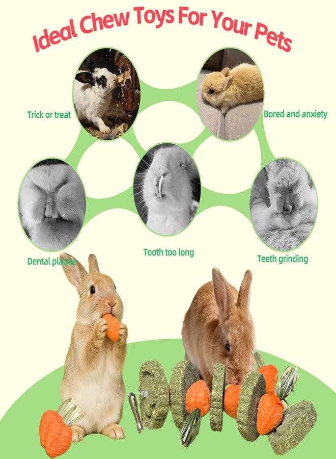 Hamiledyi Bunny Chew Toys Guinea Pig Chew Toys for Teeth Grinding Rabbit Treats Natural Timothy Grass Cake Strawberries for Guinea Pigs Chinchillas Bunny Hamster (2 Pcs) - Image 5