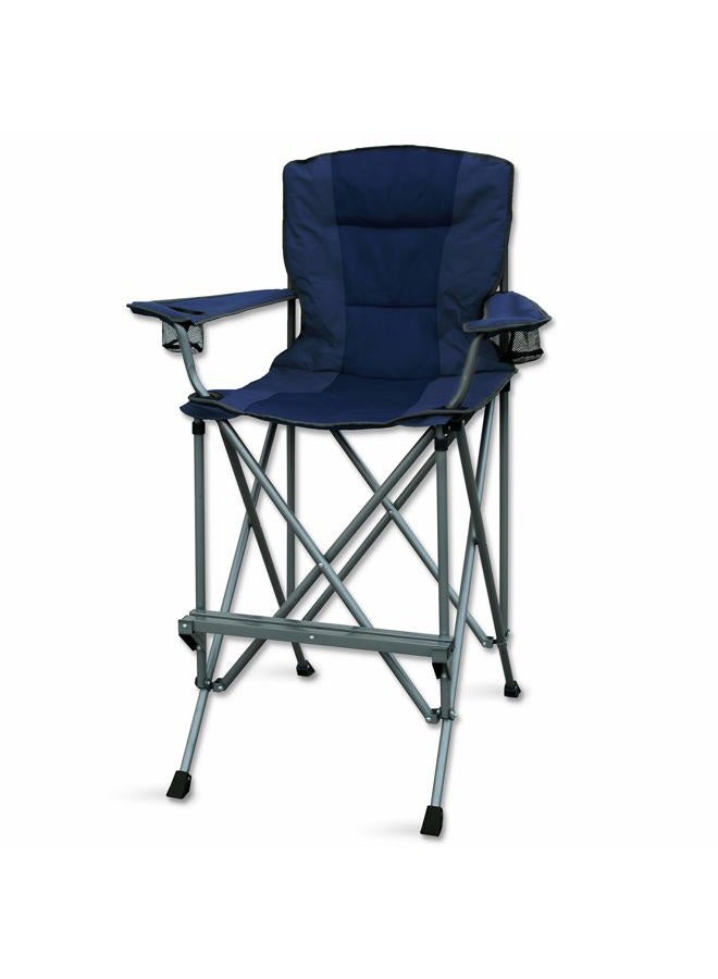 RMS Extra Tall Folding Chair - Bar Height Director Chair for Camping, Home Patio and Sports - Portable and Collapsible with Footrest and Carrying Bag - Up to 300 lbs Weight Capacity (Blue) - Image 1