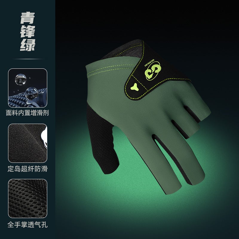 Billiards gloves three-finger snooker table professional breathable wear-resistant comfortable non-slip ice silk light sweat XG82 【 XG82 】 matcha green-left hand 