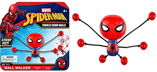 JARU Spiderman Window Crawler Wall Climbers Rolling Sticky Toys 1 Unit Marvel Avengers Superheroes Fidget Toy Wall Walker Climber Crawler Sticky Wacky Toy Party Games Pinata Toys 68121 - Image 1