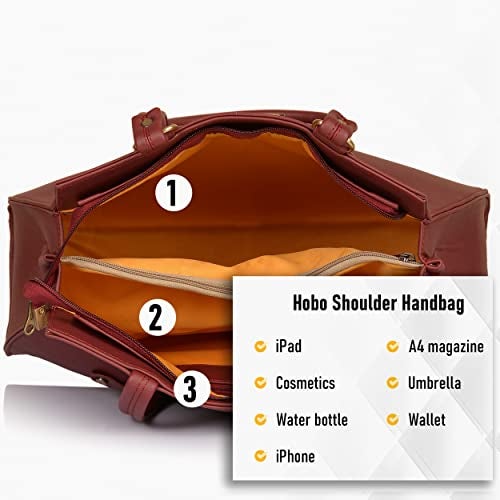 Fostelo Women's Kathleen Satchel Tote Handbag for Women | Ladies Purse | Stylish Shoulder Bag | Gift For Women | Maroon - Image 5