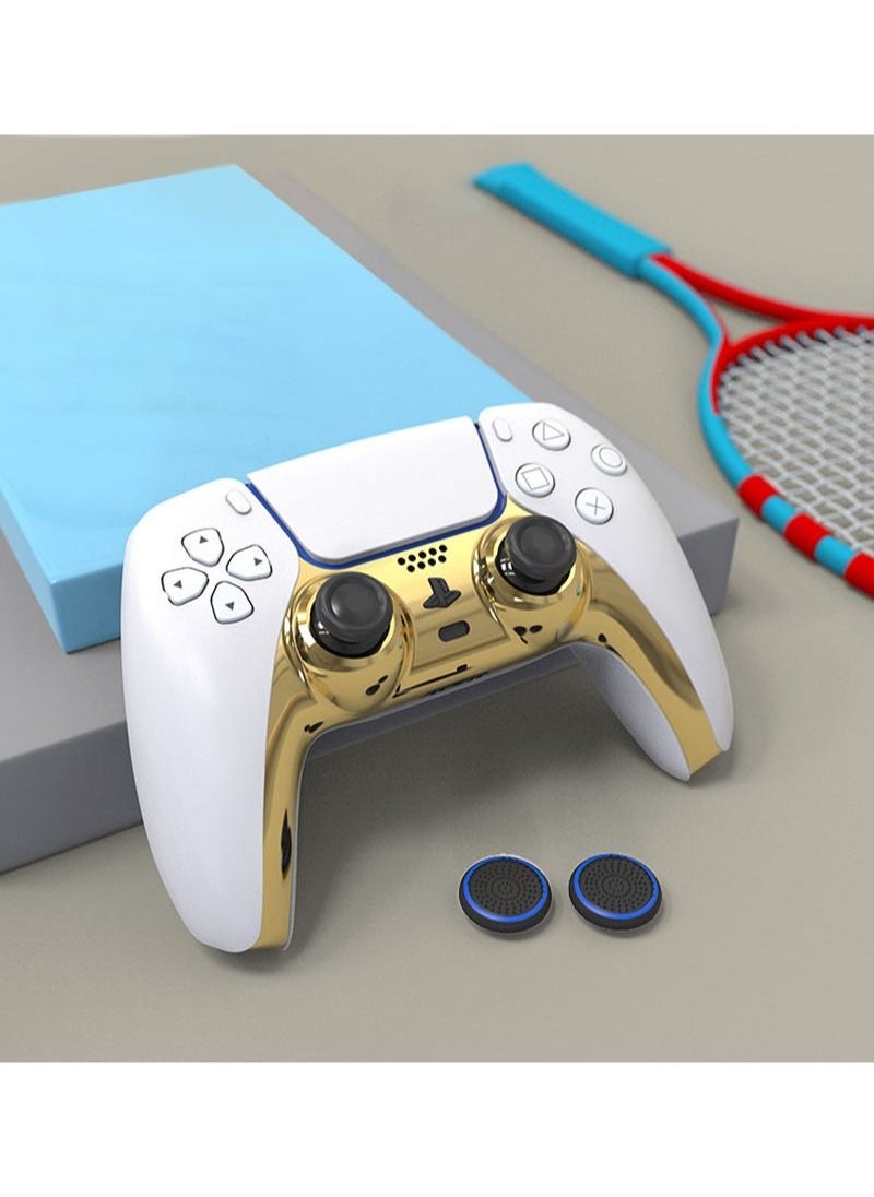 أوليون - غطاء وحدة تحكم PS5 ، ملحقات زينة بديلة للغطاء الأمامي مع غطاء هزاز ، شريط زخرفي للمقبض لجهاز Playstation 5 DualSense (ذهبي) - Image 1