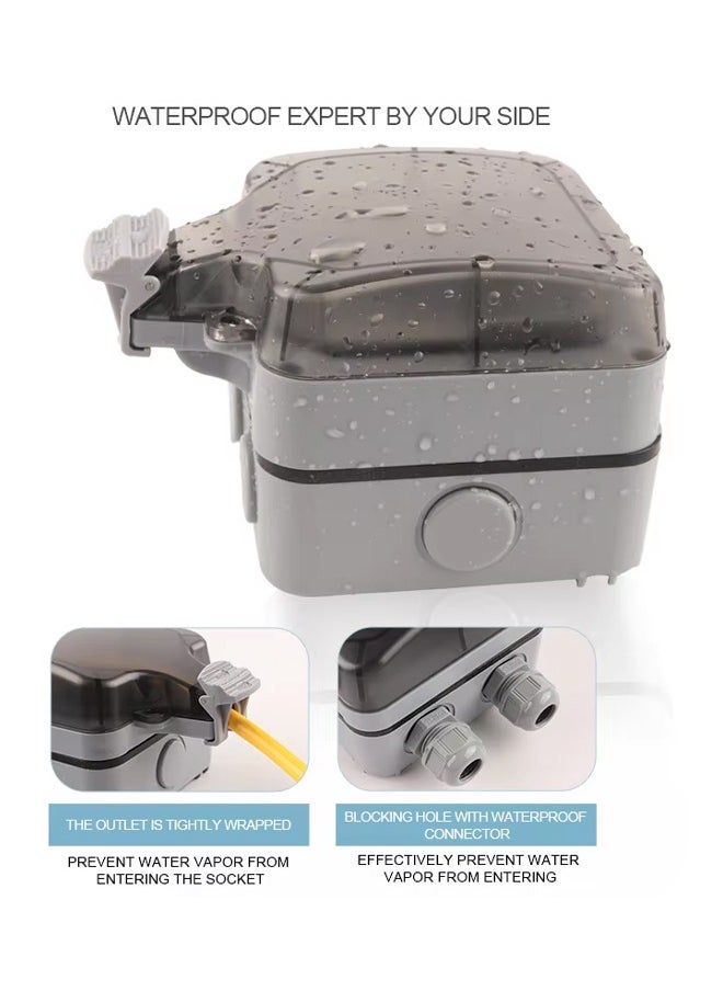 Occuwzz - Outdoor Outlet Box Waterproof Outdoor Power Outlet Box Waterproof Power Outlet Outdoor waterproof socket in Use Outdoor Outlet Cover Double Plug Socket - Image 1