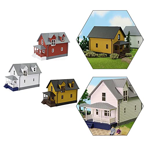 Evemodel N Scale Model Building 1160 Residential Modern House Assembled Architectural for Model Train Layout Diorama JZN01 Mix Colors3pcs - Image 1