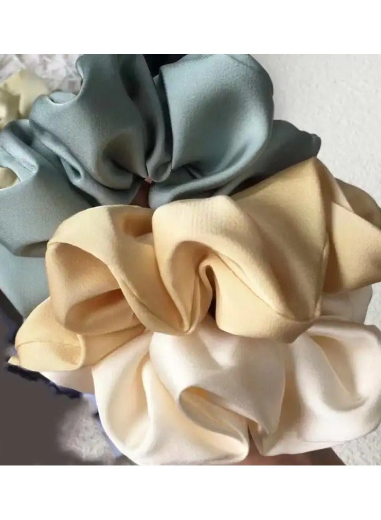 Ucanbe 3pcs Satin Hair Scrunchies Simple Style Hair Ties Soft Hair Rope For Sleep Ponytail Holders Hair Accessories For Women Female - Image 1