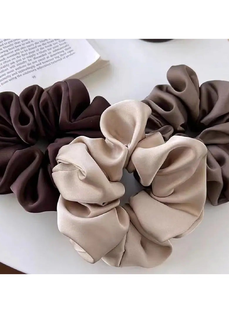 Ucanbe 3pcs Satin Hair Scrunchies Simple Style Hair Ties Soft Hair Rope For Sleep Ponytail Holders Hair Accessories For Women Female - Image 2